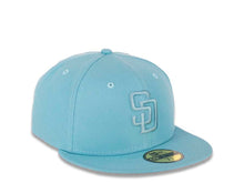 Load image into Gallery viewer, San Diego Padres New Era MLB 59FIFTY 5950 Fitted Cap Hat Light Blue Crown/Visor White Logo (Color Pack)