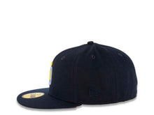 Load image into Gallery viewer, San Diego Padres New Era MLB 59FIFTY 5950 Fitted Cap Hat Navy Crown/Visor Yellow/Sky Blue Logo 2016 All-Star Game Side Patch Sky Blue UV