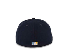 Load image into Gallery viewer, San Diego Padres New Era MLB 59FIFTY 5950 Fitted Cap Hat Navy Crown/Visor Yellow/Sky Blue Logo 2016 All-Star Game Side Patch Sky Blue UV