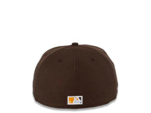 Load image into Gallery viewer, San Diego Padres New Era MLB 59FIFTY 5950 Fitted Cap Hat Brown Crown/Visor Brown/Yellow Catching Friar Logo 40th Anniversary Side Patch Yellow UV