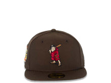 Load image into Gallery viewer, San Diego Padres New Era MLB 59FIFTY 5950 Fitted Cap Hat Brown Crown/Visor Maroon/Khaki Batting Friar Logo Stadium Side Patch Green UV