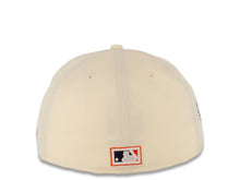 Load image into Gallery viewer, San Diego Padres New Era MLB 59FIFTY 5950 Fitted Cap Hat Chrome White Crown/Visor Navy/Orange Logo 1998 World Series Side Patch Orange UV