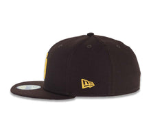 Load image into Gallery viewer, San Diego Padres New Era MLB 59FIFTY 5950 Fitted Cap Hat Dark Brown Crown/Visor Yellow Logo Established 1969 Banner Side Patch