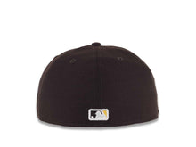 Load image into Gallery viewer, San Diego Padres New Era MLB 59FIFTY 5950 Fitted Cap Hat Dark Brown Crown/Visor Yellow Logo Established 1969 Banner Side Patch