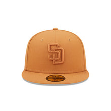 Load image into Gallery viewer, San Diego Padres New Era MLB 59FIFTY 5950 Fitted Cap Hat Light Brown Crown/Visor Light Brown Logo (Color Pack)