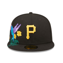 Load image into Gallery viewer, Pittsburgh Pirates New Era MLB 59FIFTY 5950 Fitted Cap Hat Black Crown/Visor Team Color Logo (Blooming)