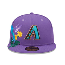 Load image into Gallery viewer, Arizona Diamondbacks New Era MLB 59FIFTY 5950 Fitted Cap Hat Purple Crown/Visor Team Color Retro Logo (Blooming)