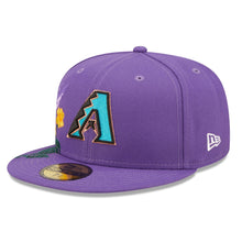 Load image into Gallery viewer, Arizona Diamondbacks New Era MLB 59FIFTY 5950 Fitted Cap Hat Purple Crown/Visor Team Color Retro Logo (Blooming)