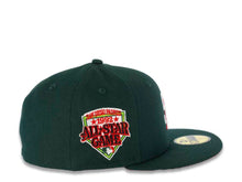 Load image into Gallery viewer, San Diego Padres New Era MLB 59FIFTY 5950 Fitted Cap Hat Dark Green Crown/Visor White/Red Logo 1992 All-Star Game Side Patch Red UV