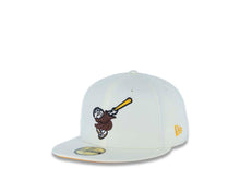 Load image into Gallery viewer, San Diego Padres New Era MLB 59FIFTY 5950 Fitted Cap Hat Chrome White Crown/Visor Brown/Yellow Swinging Friar Logo 1978 All-Star Game Side Patch Yellow UV