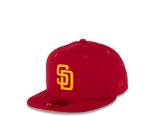 Load image into Gallery viewer, San Diego Padres New Era MLB 59FIFTY 5950 Fitted Cap Hat Red Crown/Visor Yellow Logo 40th Anniversary Side Patch Yellow UV