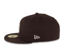 Load image into Gallery viewer, San Diego Padres New Era MLB 59FIFTY 5950 Fitted Cap Hat Dark Brown Crown/Visor White Logo 40th Anniversary Side Patch Gray UV