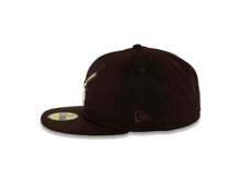 Load image into Gallery viewer, San Diego Padres New Era MLB 59FIFTY 5950 Fitted Cap Hat Dark Brown Crown/Visor Dark Brown/White Swinging Friar Logo 40th Anniversary Side Patch