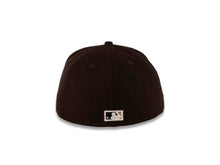 Load image into Gallery viewer, San Diego Padres New Era MLB 59FIFTY 5950 Fitted Cap Hat Dark Brown Crown/Visor Dark Brown/White Swinging Friar Logo 40th Anniversary Side Patch