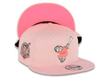 Load image into Gallery viewer, San Diego Padres New Era MLB 9FIFTY 950 Snapback Cap Hat Pink Crown/Visor Pink Glow/Cream Swinging Friar Logo 40th Anniversary Side Patch Pink Glow UV