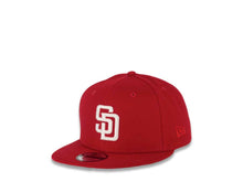 Load image into Gallery viewer, San Diego Padres New Era MLB 9FIFTY 950 Snapback Cap Hat Red Crown/Visor White Logo 40th Anniversary Side Patch Gray UV