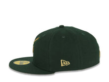 Load image into Gallery viewer, San Diego Padres New Era MLB 59FIFTY 5950 Fitted Cap Hat Dark Green Crown/Visor Wheat/Yellow Green Friar Logo 40th Anniversary Side Patch Yellow UV