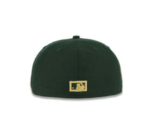 Load image into Gallery viewer, San Diego Padres New Era MLB 59FIFTY 5950 Fitted Cap Hat Dark Green Crown/Visor Wheat/Yellow Green Friar Logo 40th Anniversary Side Patch Yellow UV
