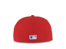 Load image into Gallery viewer, San Diego Padres New Era MLB 59FIFTY 5950 Fitted Cap Hat Red Crown/Visor Sky Blue/Red Swinging Friar Logo 50th Anniversary Side Patch Sky Blue UV