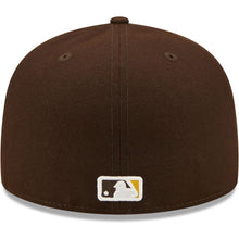 Load image into Gallery viewer, San Diego Padres New Era MLB 59FIFTY 5950 Fitted Cap Hat Dark Brown Crown/Visor Yellow Team Color Logo (Identity)