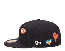 Load image into Gallery viewer, Atlanta Braves New Era MLB 59FIFTY 5950 Fitted Cap Hat Navy Crown/Visor Team Color Logo (Chain Stitch Heart)