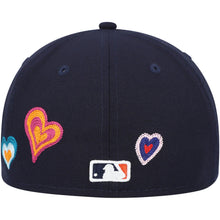 Load image into Gallery viewer, Detroit Tigers New Era MLB 59FIFTY 5950 Fitted Cap Hat Navy Blue Crown/Visor Team Color Logo Pink UV (Chain Stitch Heart )