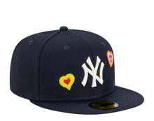 Load image into Gallery viewer, New York Yankees New Era MLB 59FIFTY 5950 Fitted Cap Hat Navy Crown/Visor Team Color Logo (Chain Stitch Heart)