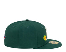 Load image into Gallery viewer, Oakland A's Athletics New Era MLB 59FIFTY 5950 Fitted Cap Hat Dark Green Crown/Visor Team Color Logo (Chain Stitch Heart)