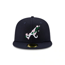 Load image into Gallery viewer, Atlanta Braves New Era MLB 59FIFTY 5950 Fitted Cap Hat Navy Crown/Visor Team Color Logo (Side Patch Bloom)