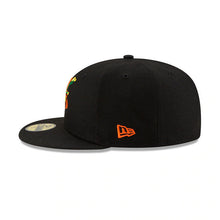 Load image into Gallery viewer, Baltimore Orioles New Era MLB 59FIFTY 5950 Fitted Cap Hat Black Crown/Visor Team Color Logo (Side Patch Bloom)