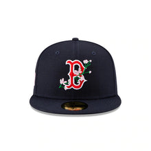 Load image into Gallery viewer, Boston Red Sox New Era MLB 59FIFTY 5950 Fitted Cap Hat Navy Crown/Visor Team Color Logo (Side Patch Bloom)