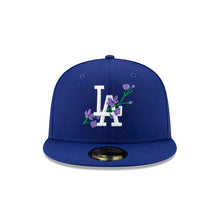 Load image into Gallery viewer, Los Angeles Dodgers New Era MLB 59FIFTY 5950 Fitted Cap Hat Royal Blue Crown/Visor Team Color Logo (Side Patch Bloom)
