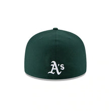 Load image into Gallery viewer, Oakland Athletics New Era MLB 59FIFTY 5950 Fitted Cap Hat Dark Green Crown/Visor Team Color Logo (Side Patch Bloom)