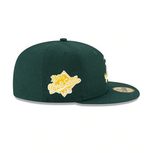 Load image into Gallery viewer, Oakland Athletics New Era MLB 59FIFTY 5950 Fitted Cap Hat Dark Green Crown/Visor Team Color Logo (Side Patch Bloom)
