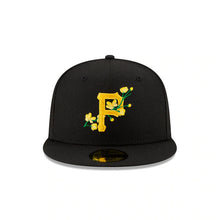Load image into Gallery viewer, Pittsburgh Pirates New Era MLB 59FIFTY 5950 Fitted Cap Hat Black Crown/Visor Team Color Logo (Side Patch Bloom)