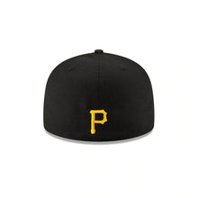 Load image into Gallery viewer, Pittsburgh Pirates New Era MLB 59FIFTY 5950 Fitted Cap Hat Black Crown/Visor Team Color Logo (Side Patch Bloom)