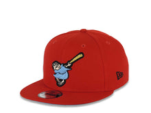 Load image into Gallery viewer, San Diego Padres New Era MLB 9FIFTY 950 Snapback Cap Hat Red Crown/Visor Sky Blue/Meallic Gold Swinging Friar Logo 40th Anniversary Side Patch
