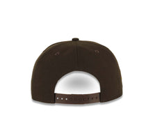 Load image into Gallery viewer, San Diego Padres New Era MLB 9FIFTY 950 Snapback Cap Hat Brown Crown/Visor Yellow Logo Swinging Friar Circle Side Patch Gray UV