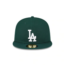 Load image into Gallery viewer, Los Angeles Dodgers New Era MLB 59FIFTY 5950 Fitted Cap Hat Dark Green Crown/Visor White Logo Gray UV