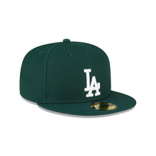 Load image into Gallery viewer, Los Angeles Dodgers New Era MLB 59FIFTY 5950 Fitted Cap Hat Dark Green Crown/Visor White Logo Gray UV
