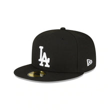 Load image into Gallery viewer, Los Angeles Dodgers New Era MLB 59FIFTY 5950 Fitted Cap Hat Black Crown/Visor White Logo 1988 World Series Side Patch Gray UV