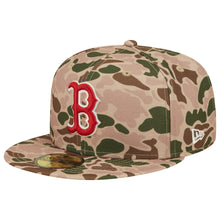 Load image into Gallery viewer, Boston Red Sox New Era MLB 59FIFTY 5950 Fitted Cap Hat Duck Camo Crown/Visor Team Color Logo 2004 World Series Side Patch Orange UV