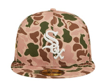 Load image into Gallery viewer, Chicago White Sox New Era MLB 59FIFTY 5950 Fitted Cap Hat Duck Camo Crown/Visor Team Color Logo 2005 World Series Side Patch Orange UV