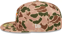 Load image into Gallery viewer, Houston Astros New Era MLB 59FIFTY 5950 Fitted Cap Hat Duck Camo Crown/Visor Team Color Logo 2017 World Series Side Patch Orange UV