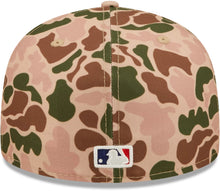 Load image into Gallery viewer, Houston Astros New Era MLB 59FIFTY 5950 Fitted Cap Hat Duck Camo Crown/Visor Team Color Logo 2017 World Series Side Patch Orange UV