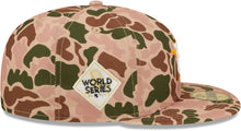 Load image into Gallery viewer, Houston Astros New Era MLB 59FIFTY 5950 Fitted Cap Hat Duck Camo Crown/Visor Team Color Logo 2017 World Series Side Patch Orange UV