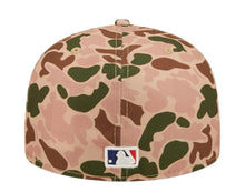 Load image into Gallery viewer, New York Yankees New Era MLB 59FIFTY 5950 Fitted Cap Hat Duck Camo Crown/Visor Team Color Logo 1996 World Series Side Patch Orange UV