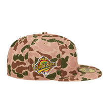 Load image into Gallery viewer, New York Yankees New Era MLB 59FIFTY 5950 Fitted Cap Hat Duck Camo Crown/Visor Team Color Logo 1996 World Series Side Patch Orange UV
