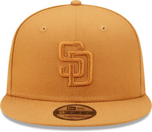 Load image into Gallery viewer, San Diego Padres New Era MLB 9FIFTY 950 Snapback Cap Hat Light Brown Crown/Visor Light Brown Logo (Color Pack)