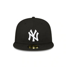 Load image into Gallery viewer, New York Yankees New Era MLB 59FIFTY 5950 Fitted Cap Hat Black Crown/Visor White Logo 1998 World Series Side Patch Gray UV